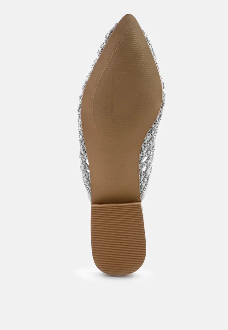 Melanie Woven Flat Mules With Tassels